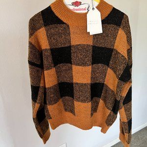 Make an Offer: English Factory Brown Plaid Sweater